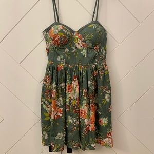 Green floral dress